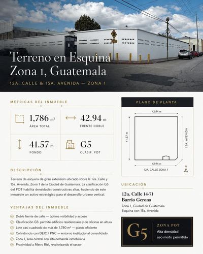 Portada de Terreno en Esquina Zona 1, Guatemala